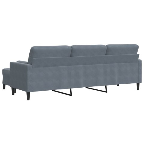 3-osobowa sofa z podnóżkiem, ciemnoszara, 210 cm, aksamit Lumarko! Lumarko!