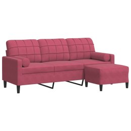  3-osobowa sofa z podnóżkiem winna czerwień 180 cm, aksamit Lumarko! Lumarko!