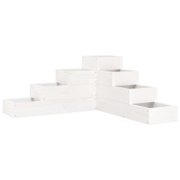  Donica ogrodowa, 4-poziomowa, 80,5x79x36 cm, biała, sosnowa Lumarko! Lumarko!