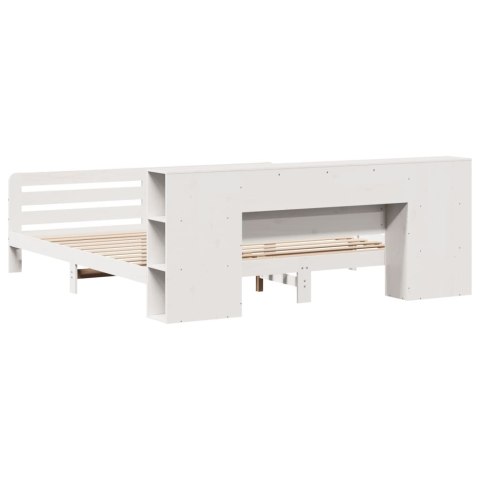 Łóżko bez materaca, białe, 200x200 cm, lite drewno sosnowe Lumarko! Lumarko!