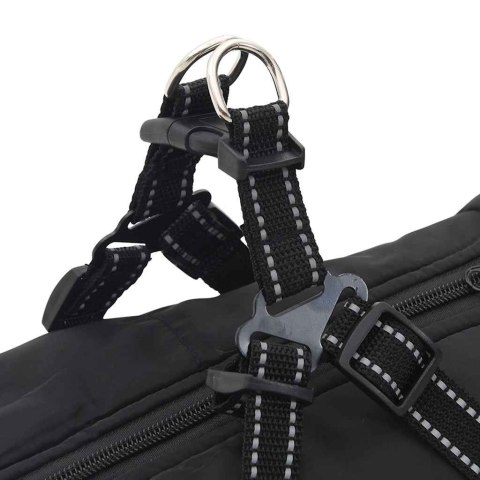  Płaszcz dla psa z szelkami, wodoodporny, czarny, L48 Lumarko! Lumarko!