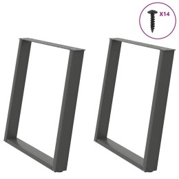 VidXL Nogi do stołu jadalnianego, 2 szt., antracyt, 80x(72-73)cm, stal Lumarko! Lumarko!
