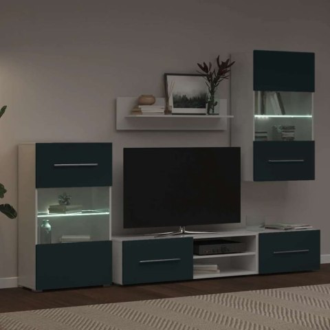  5-częściowe szafki pod telewizor z oświetleniem LED Matt Indigo Lumarko! Lumarko!