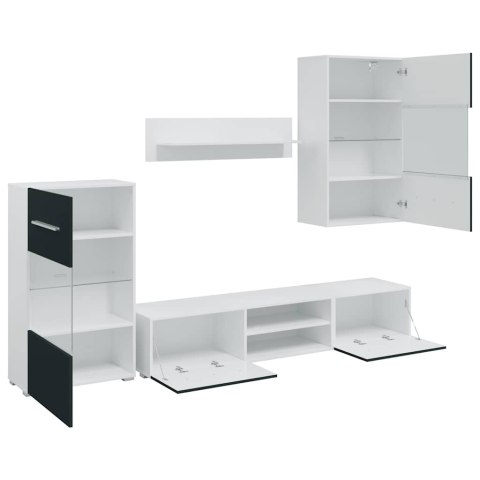  5-częściowe szafki pod telewizor z oświetleniem LED Matt Indigo Lumarko! Lumarko!