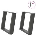  Nogi do stolika kawowego, 2 szt., antracyt, 50x(42-43) cm, stal Lumarko! Lumarko!