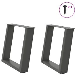  Nogi do stolika kawowego, 2 szt., antracyt, 50x(42-43) cm, stal Lumarko! Lumarko!