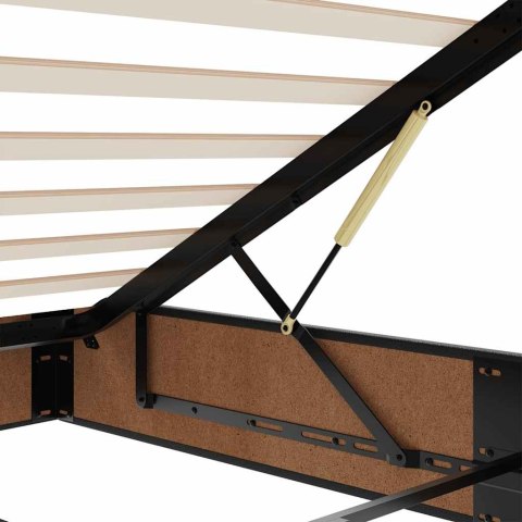  Rama łóżka otomana z materacami, czarna, 200x200 cm, ekoskóra Lumarko! Lumarko!