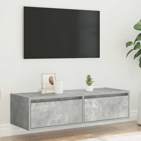  Szafka pod TV z LED, szarość betonu, 100x35,5x25 cm Lumarko! Lumarko!