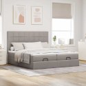 Rama łóżka otomana z materacami, taupe, 200x200 cm, tkanina Lumarko! Lumarko!