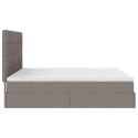 Rama łóżka otomana z materacami, taupe, 200x200 cm, tkanina Lumarko! Lumarko!