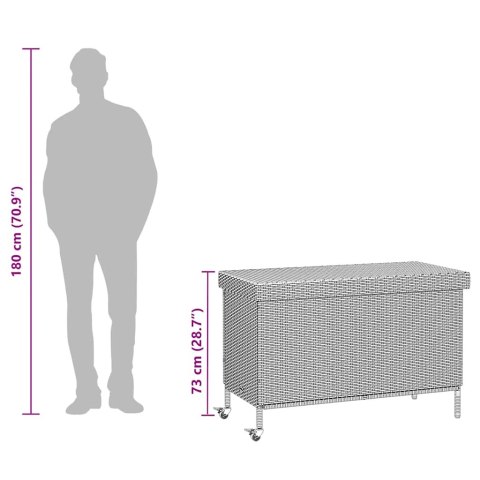 Skrzynia ogrodowa z kółkami, beż, 110x55x73 cm, polirattan Lumarko! Lumarko!