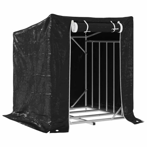  Stojak na drewno opałowe z drutem stalowym, 101x61x110,5 cm Lumarko! Lumarko!