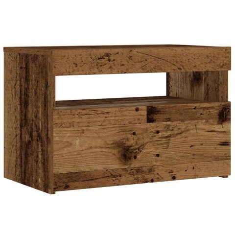  Szafka nocna z oświetleniem LED, stare drewno, 60x35x40 cm Lumarko! Lumarko!