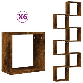  Półki ścienne Cube 6 szt. Dąb wędzony 30x15x30 cm Lumarko! Lumarko!