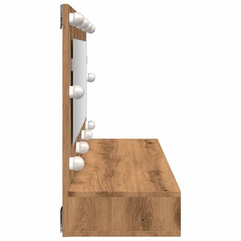  Szafka lustrzana z diodami LED dąb artisan 90x31,5x62 cm Lumarko! Lumarko!