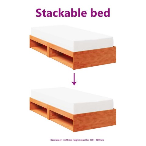 Łóżko dzienne bez materaca Wosk Brązowy Drewno lite Sosna Lumarko! Lumarko!