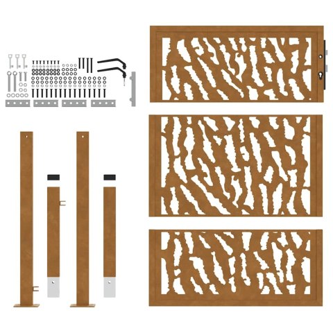 Brama ogrodowa 105x130 cm Stal nierdzewna Wzór śladu Lumarko! Lumarko!