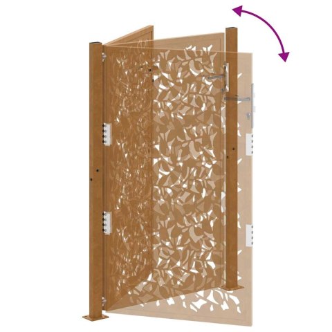 Brama ogrodowa 105x155 cm Stal nierdzewna Wzór liścia Lumarko! Lumarko!