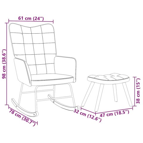 Fotel bujany ze stołkiem Jasnozielony aksamit Lumarko! Lumarko!