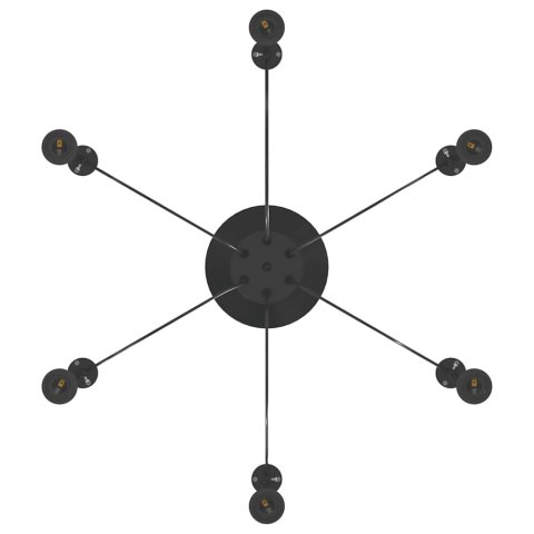 Lampa wisząca z 6 uchwytami na żarówki E27 Czarny metal Lumarko! Lumarko!