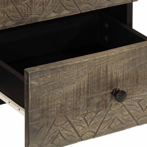  Szafka nocna Jasnoszara 40x33x46 cm Drewno lite Mango Lumarko! Lumarko!