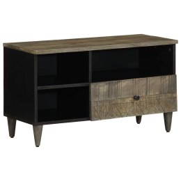  Szafka pod telewizor, czarna, 80x33x46 cm, lite drewno mango Lumarko! Lumarko!