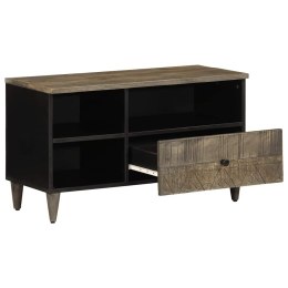  Szafka pod telewizor, czarna, 80x33x46 cm, lite drewno mango Lumarko! Lumarko!