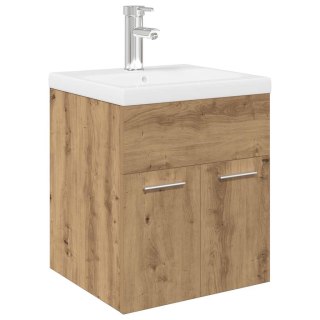  Szafka pod umywalkę z wbudowaną umywalką i baterią dąb artisan Lumarko! Lumarko!