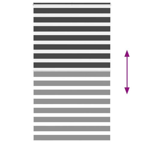 Roleta zebra, czarna, szerokość tkaniny 130,9 cm, poliester Lumarko! Lumarko!