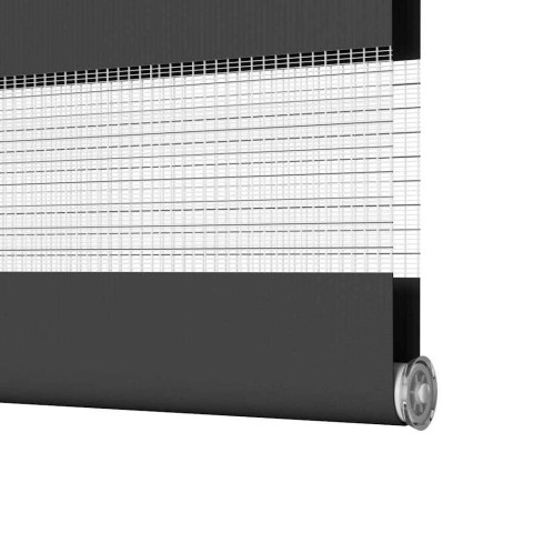 Roleta zebra, czarna, szerokość tkaniny 130,9 cm, poliester Lumarko! Lumarko!