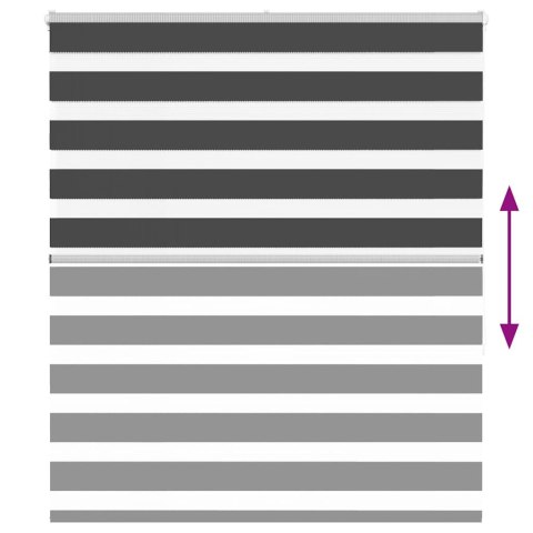  Roleta zebra, czarna, szerokość tkaniny 130,9cm, poliester Lumarko! Lumarko!