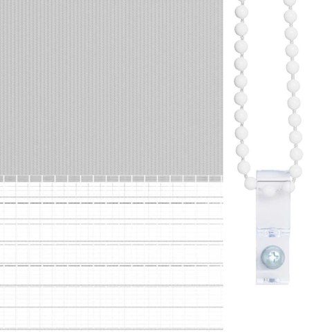 Roleta zebra, jasnoszara, szerokość tkaniny 95,9 cm, poliester Lumarko! Lumarko!