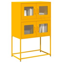  Komoda wysoka Musztardowo-żółta 68x39x107 cm Stal Lumarko! Lumarko!