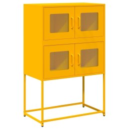  Komoda wysoka Musztardowo-żółta 68x39x107 cm Stal Lumarko! Lumarko!