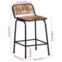  Hokery barowe 4 szt. 46x35,5x70 cm Drewno lite odzyskane Lumarko! Lumarko!