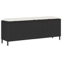  Ławka ogrodowa z poduszką Czarna 110x30x40,5 cm Polirattan Lumarko! Lumarko!