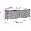  Ławka ogrodowa z poduszką Czarna 110x30x40,5 cm Polirattan Lumarko! Lumarko!