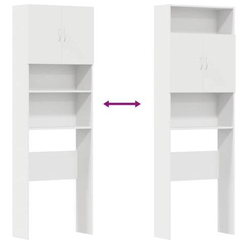  Szafka pod pralkę Biała 64x24x190 cm Drewno klejone Lumarko! Lumarko!