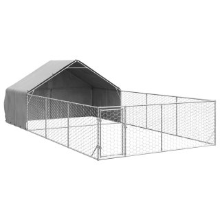  Zewnętrzna buda dla psa z wybiegiem 7x3x1,9 m Stal ocynkowana Lumarko! Lumarko!
