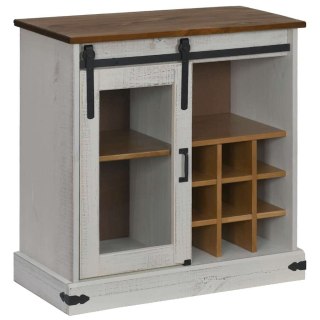  Komoda HALDEN z drzwiami przesuwnymi Biała 80x40x80 cm Lumarko! Lumarko!