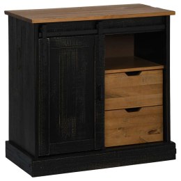  Komoda HALDEN z drzwiami przesuwnymi Czarny 80x40x80 cm Lumarko! Lumarko!