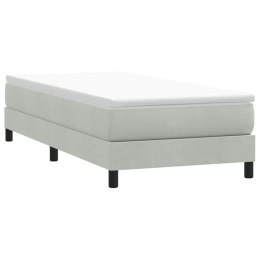  Łóżko Box Spring bez materaca Jasnoszary 90x210 cm Aksamit