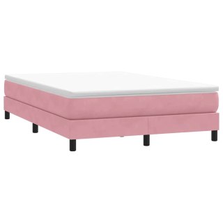  Łóżko Box Spring bez materaca Różowe 140x210 cm Aksamit Lumarko! Lumarko!