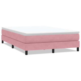  Łóżko Box Spring bez materaca Różowe 140x210 cm Aksamit Lumarko! Lumarko!