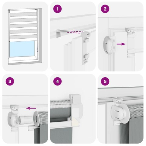 Roleta Zebra Czarna 135x100 cm Szerokość tkaniny Poliester Lumarko! Lumarko!