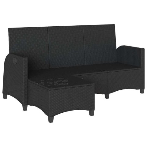 Rozkładana Sofa Ogrodowa z Poduszkami L-kształtna Czarna Lumarko! Lumarko!