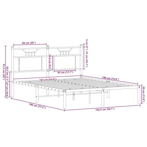  Łóżko bez materaca, brązowy dąb, 137x190 cm Lumarko! Lumarko!