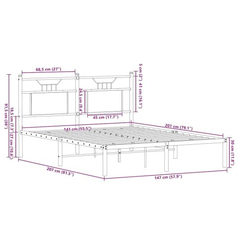  Łóżko bez materaca, przydymiony dąb, 140x200 cm Lumarko! Lumarko!