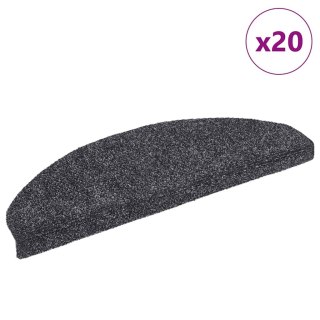 VidaXL Maty na schody samoprzylepne 20 szt. 65x21x4 cm Ciemnoszary Półokrągły Duży