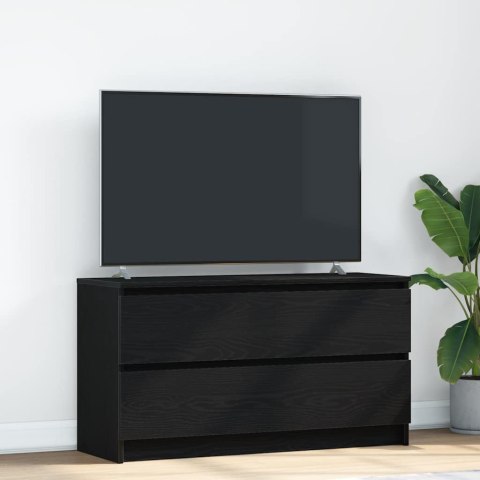  Szafka pod TV Czarna 100x35x54 cm Drewno klejone Lumarko! Lumarko!